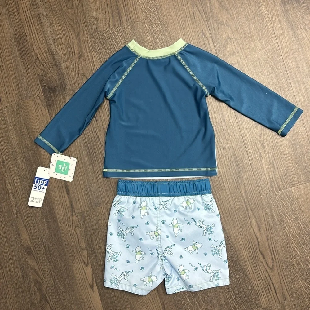 NWT Twin alert! 2xDisney Kids 18mo Winnie the Pooh Swim Rashguard Sets. 😍😍😍😍😍 - Picture 9 of 12